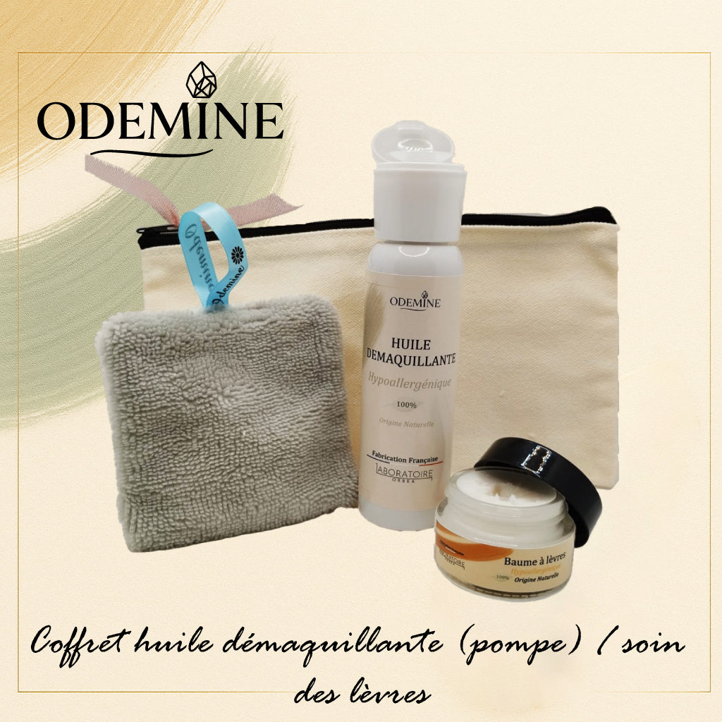 Coffret huile démaquillante (pompe) / soin des lèvres