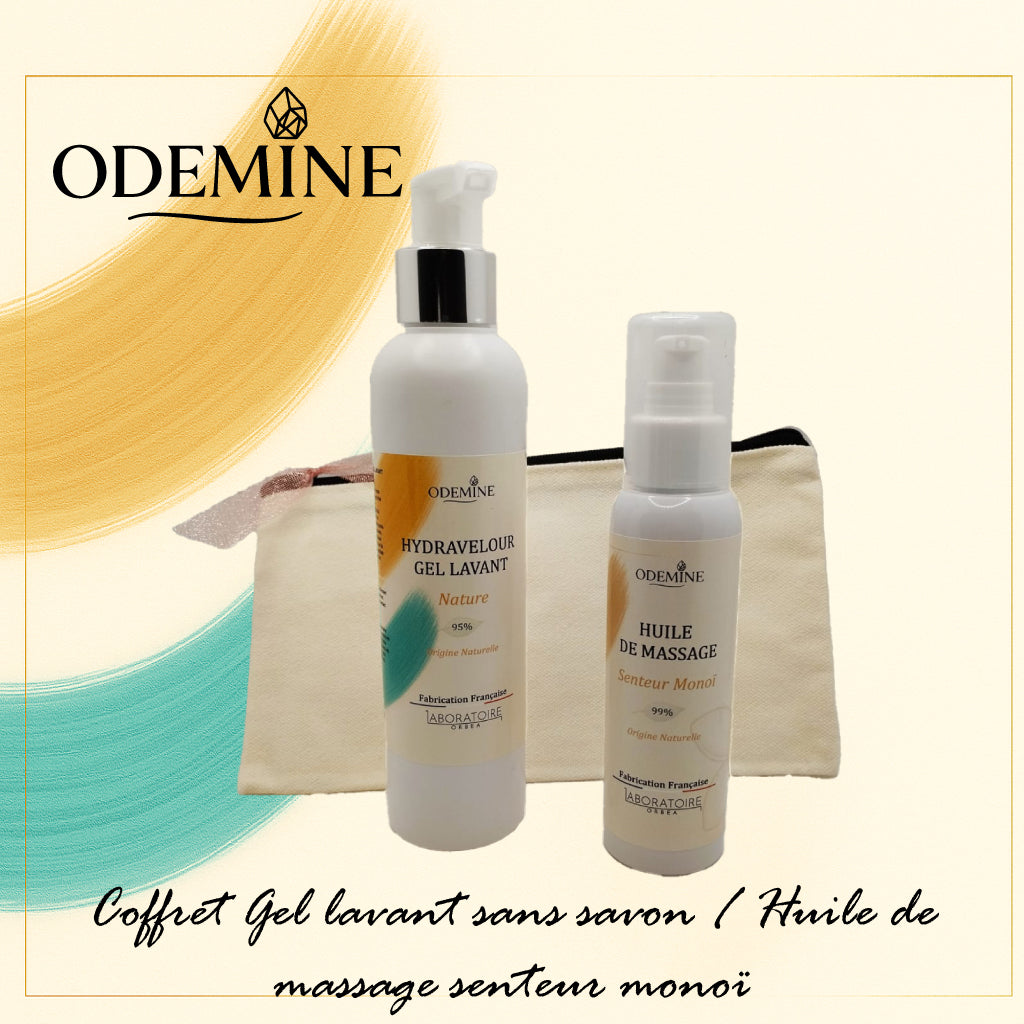 Coffret gel lavant sans savon / Huile de massage senteur monoï
